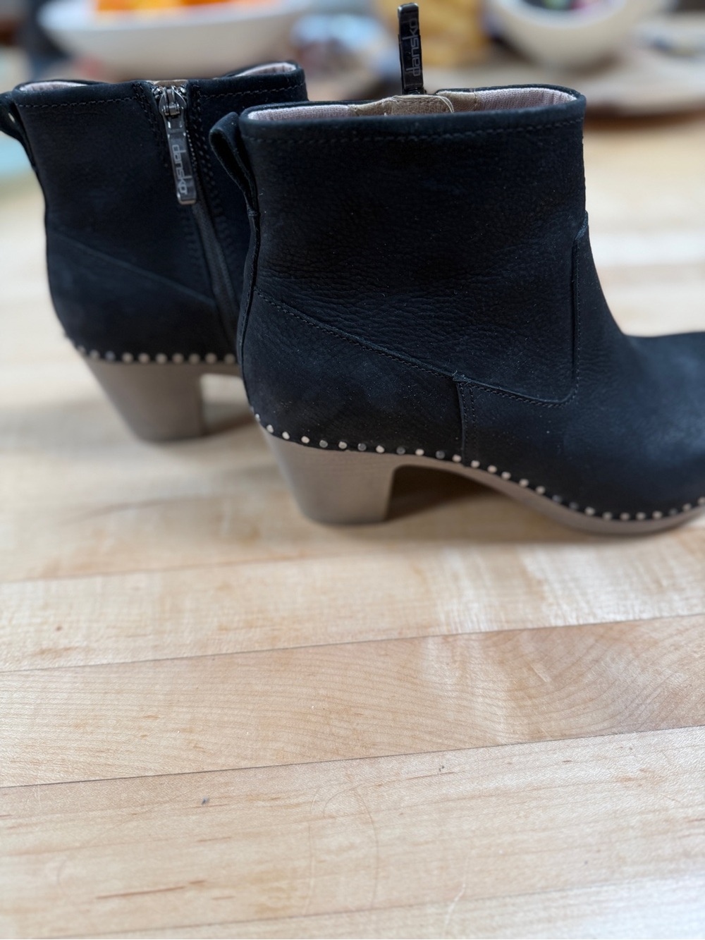 Dansko Black Leather Stud-Trim Ankle Booties - Picture 2 of 6